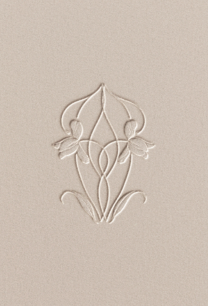 Floral monogram brandmark design by studio rjl